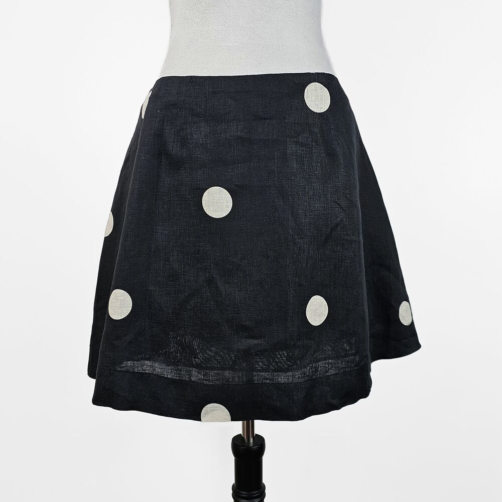 Aston Studio Trixie Linen Milk Dot Polka Dot Size 12 Mini Skirt